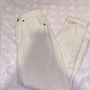 White High Rise mom jeans